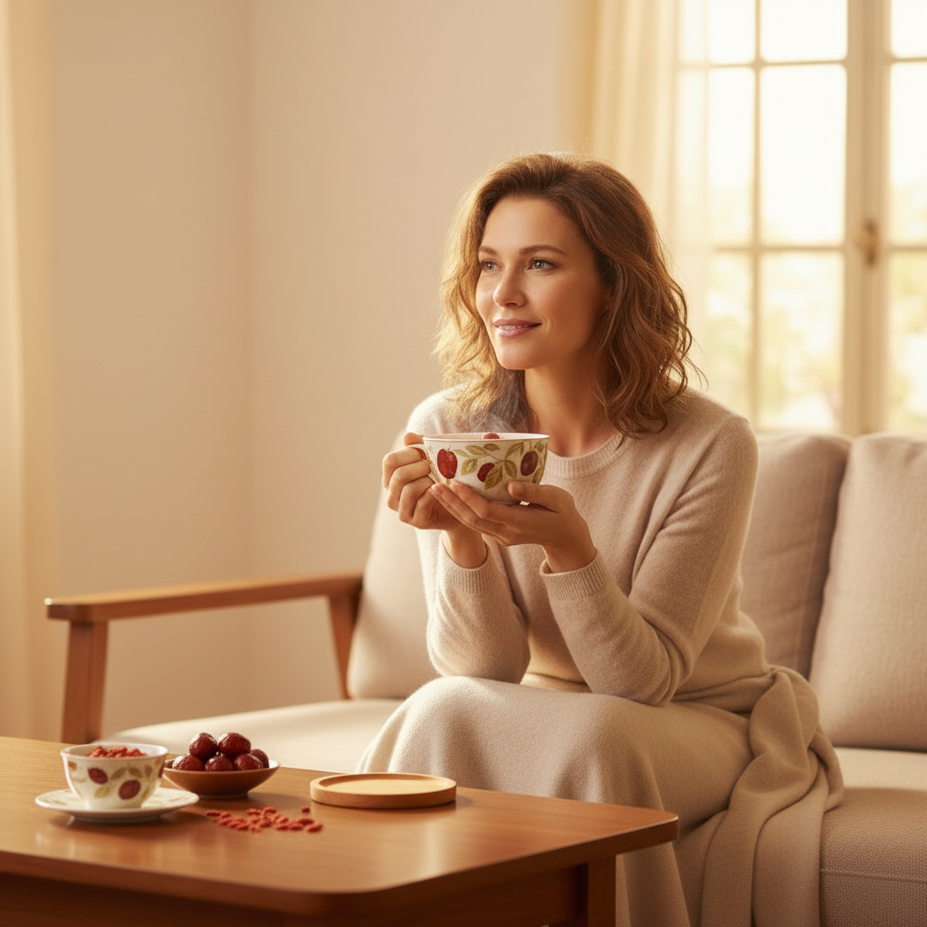 Femme infusion jujube moderne