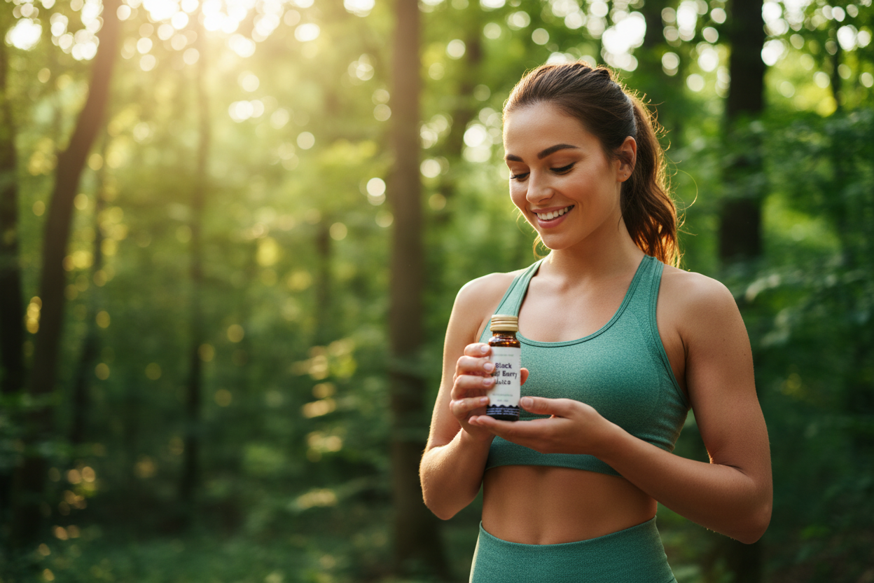 Lifestyle - Femme forêt, vrai flacon Black Goji Berry
